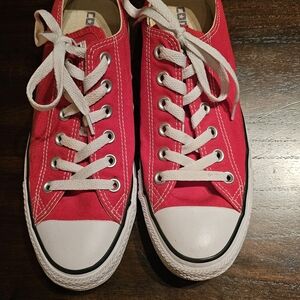 Converse Red Canvas Sneakers with White Accents